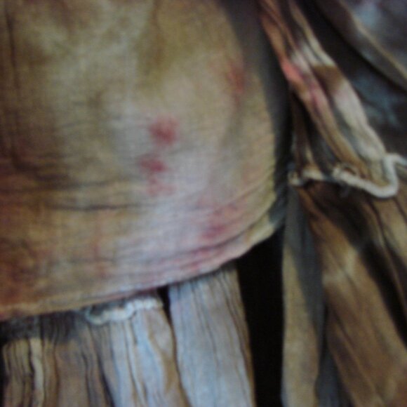 Maxi Skirt Boho Festival Prairie Western Cowgirl Tie Dye Brown Rust Fray Medium - Picture 15 of 15